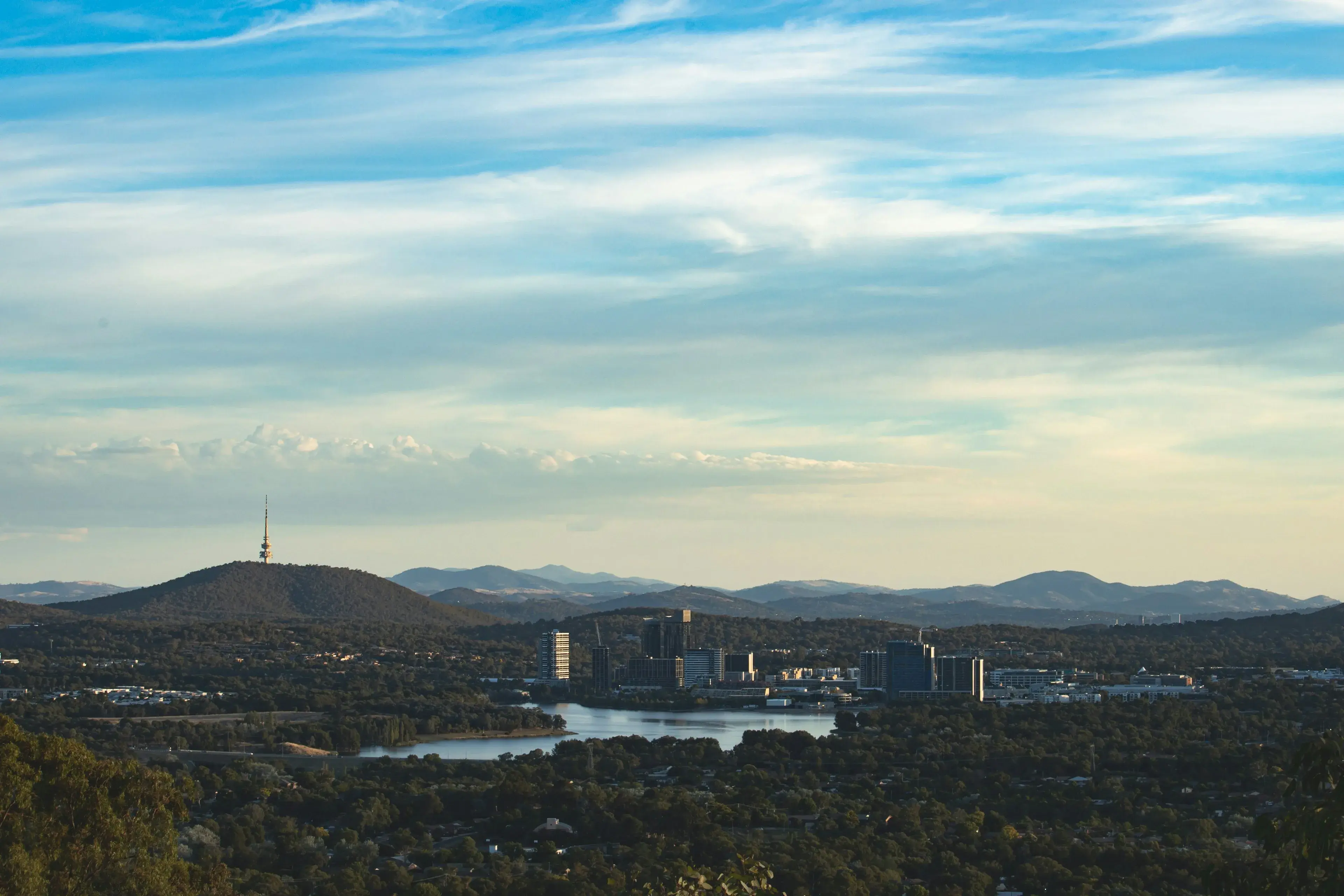 Canberra and Black Mountain under a wide sky