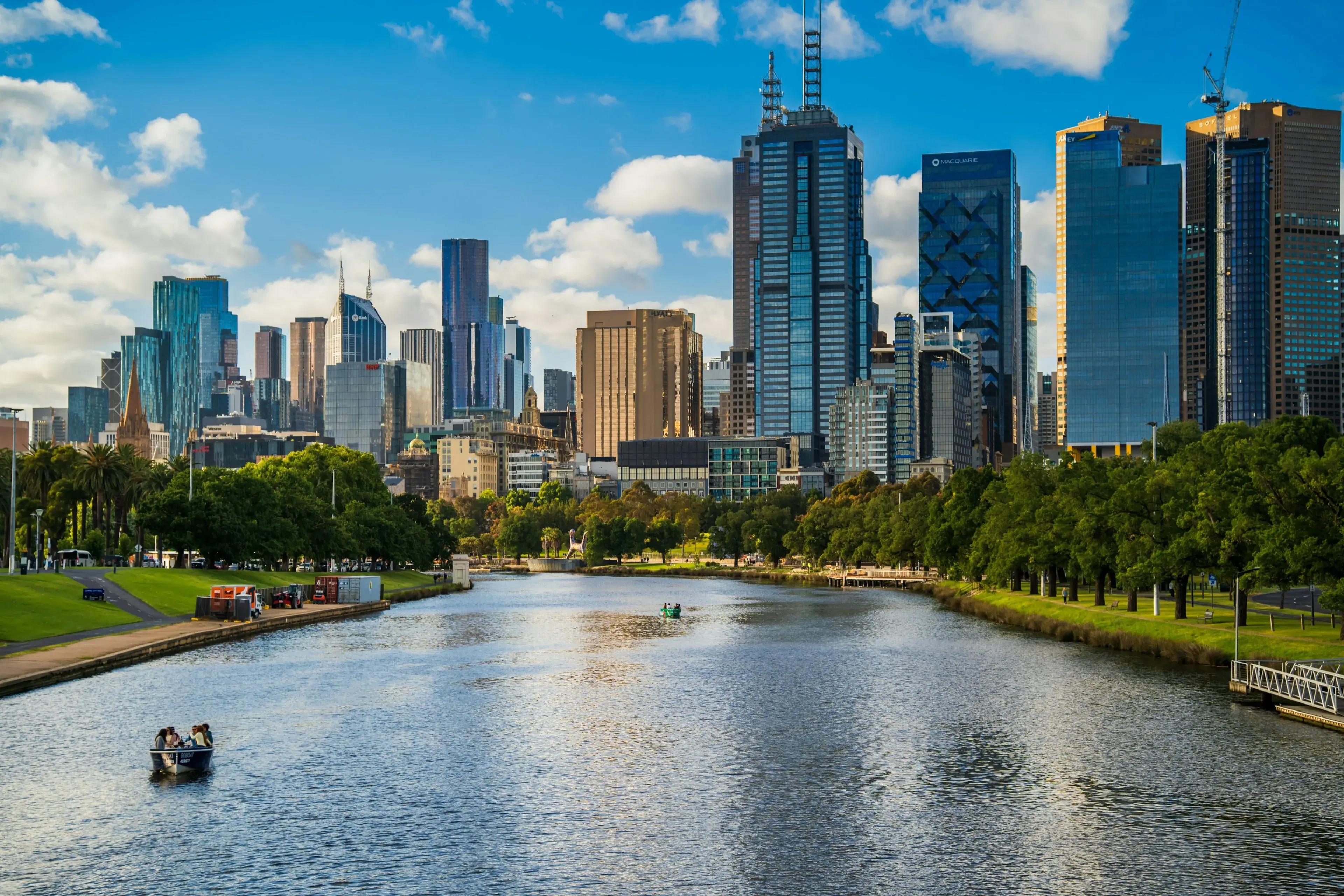 Melbourne city skyline above the Yarra River