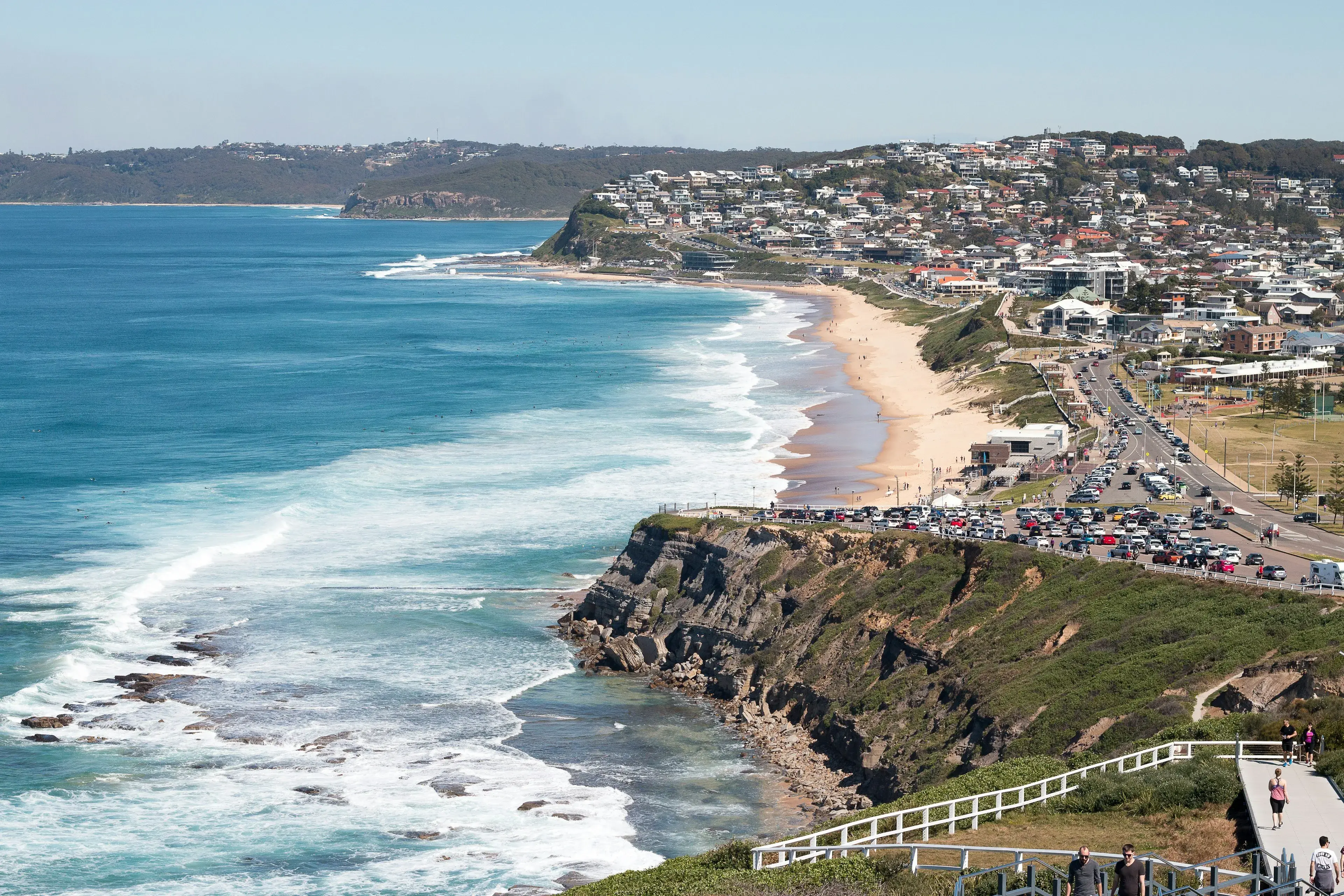 Aerial view of Newcastle beaches and coastline, New South Wales